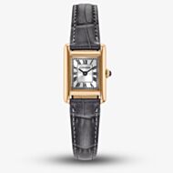 Citizen Ladies Fio Roma Eco-Drive Rose Gold Rectangular Dial Grey Leather Strap Watch EG2799-18W