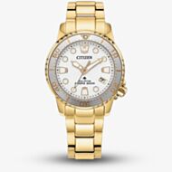 Citizen Ladies Promaster Diver White Dial Golden Bracelet Watch EO2029-54A