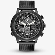 Citizen Mens Navihawk Black Chronograph Dial Dual Display Watch JY8037-50E