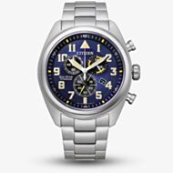 Citizen Mens Eco-Drive Blue Dial Chronograph Watch AT2480-57L