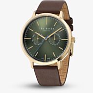 Ted Baker Mens Haarvin Green Leather Strap Watch BKPHAS5049I