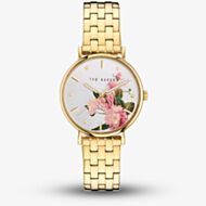 Ted Baker White Printed Dial & Gold Watch BKPPHF3099I