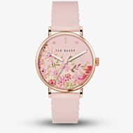 Ted Baker Champagne Printed Dial & Pink Leather Watch BKPPHS2389I