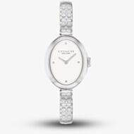 Coach Ladies Sammy Oval Dial Silver Bangle Watch 14504483