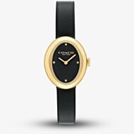 Coach Ladies Sammy Oval Dial Black Leather Strap Watch 14504421