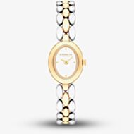 Coach Ladies Sammy Two Tone Oval White Dial Bracelet Watch 14504738