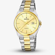 Festina Mens Classic Two-Tone Gold Dial Watch F20554/3