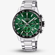 Festina Mens Timeless Chronograph Green Dial Watch F20560/4