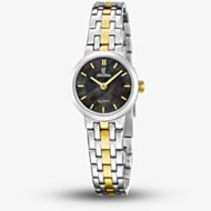 Festina Ladies Mademoiselle Two Tone Black Dial Watch F20747/4