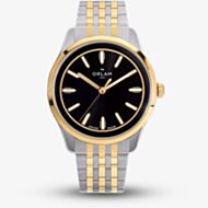 Orlam Mens Cadence Black Dial Two Colour Bracelet Watch ORDYBCA006