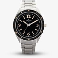 Orlam Mens Twilight Black Dial Silver Bracelet Watch ORSSBCR003