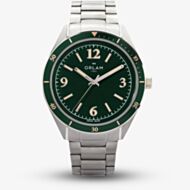 Orlam Mens Twilight Green Dial Silver Bracelet Watch ORSSBCR004