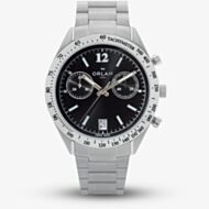 Orlam Mens Legend Black Dial Silver Bracelet Watch ORSSBLE003