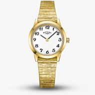 Rotary Ladies Heritage Expander Gold Plated White Dial Watch LB00762/01