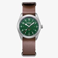 Rotary 1895 Commando Field Green Dial Brown Leather Watch GS05535/56
