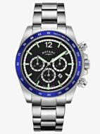 Rotary Mens Henley Chronograph Blue Bezel Watch GB05440/72