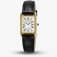 Seiko Ladies Classic Dress Gold Tone Leather Strap Watch SWR108P1