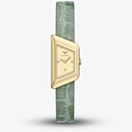 Emporio Armani Ladies Eagle Story Gold Tone Dial Leather Strap Watch AR11817
