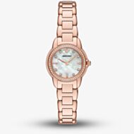Emporio Armani Ladies Mia Rose Gold Mother Of Pearl Dial Watch AR11671