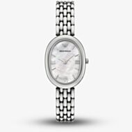 Emporio Armani Ladies Sinfonia Mother Of Pearl Oval Dial Watch AR11706
