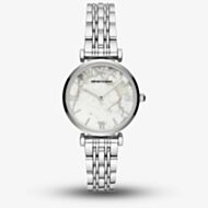 Emporio Armani Ladies White Marble Dial Bracelet Watch AR11170