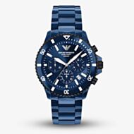 Emporio Armani Mens World Explorer Blue Chronograph Dial Bracelet Watch AR70024