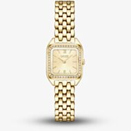 BOSS Ladies Mae Petite Square Golden Dial Bracelet Watch 1502883