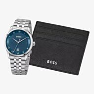 BOSS Mens Principle Blue Watch And Cardholder Set 1570178