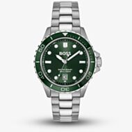 BOSS Mens Troper Sport Green Stainless Steel Bracelet Watch 1514294