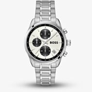 BOSS Mens Grand Prix Chronograph White Dial Bracelet Watch 1514362