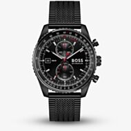 BOSS Mens Skytraveller Chronograph Black Dial Mesh Bracelet Watch 1514348