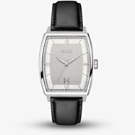BOSS Mens Principle Arc Silver Dial Leather Strap Watch 1514351