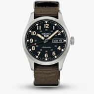 Seiko Mens 5 Sports Green Zone Midfield Sports Style Brown Fabric Strap Watch SRPJ85K1
