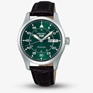 Seiko 5 Kelly Green 'Flieger' Suit Style  Green Dial Brown Leather Strap  Watch SRPJ89K1