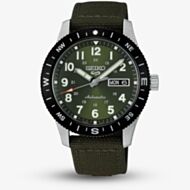 Seiko Mens 5 Sports Field Automatic Green Fabric Strap Watch HDB008K1