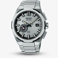 Seiko Mens Limited Edition Astron Solar System GPS Silvertone 'Earth' Bracelet Watch SSJ037J1