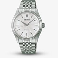 Seiko Mens Presage Classic Series Shironeri White Dial Bracelet Watch HCC001J1