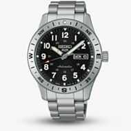 Seiko Mens 5 Sports Field Automatic Black Dial Stainless Steel Bracelet Watch HDB006K1