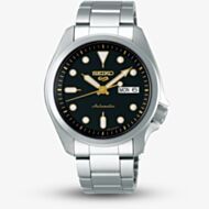 Seiko Mens 5 Sports Black Dial Stainless Steel Bracelet Watch SRPE57K1