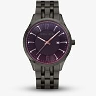 Police Mens Laser Pink Dial Black Stainless Steel Watch PEWJH2194402
