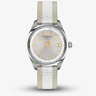 Tissot Ladies PR100 Grey Dial Two Colour Fabric Strap Watch T150.210.17.037.00