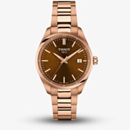 Tissot Ladies PR 100 Rose Gold Brown Dial Date Watch T150.210.33.291.00