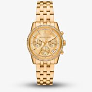 Michael Kors Ladies Mini Bryant Gold Chronograph Watch MK7530