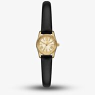 Michael Kors Ladies Micro Lexington Black Leather Strap Watch MK4901