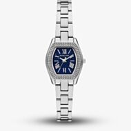 Michael Kors Ladies Petite Chelsea Pavé Blue Dial Silver - Tone Bracelet  Watch MK7621