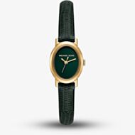Michael Kors Ladies Green Petite Maude Gold -Tone and Lizard Embossed Leather Watch MK7633
