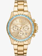 Michael Kors Ladies Everest Chronograph Green Stone Watch MK7210