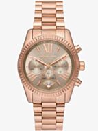 Michael Kors Ladies Lexington Rose Gold Chronograph Watch MK7217