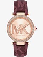 Michael Kors Parker MK Logo Bordeaux Strap Watch MK2974