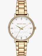 Michael Kors Ladies Pyper White Logo Dial Watch MK4666
